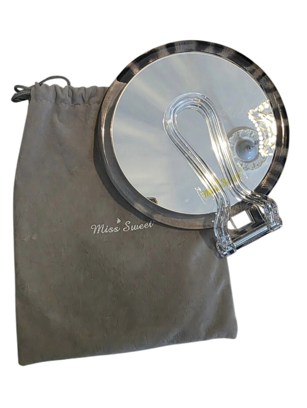 Miss Sweet Foldable Stand Up Makeup Mirror with 10x Magnifcation & Pouch